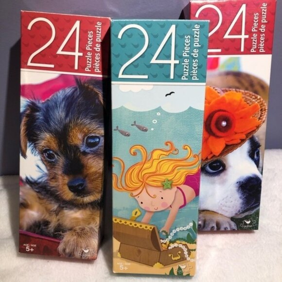 SET of Three 24 Piece Puzzles, Ages 4-9 - Picture 1 of 5